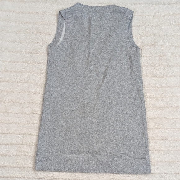 Norma Kamali Jersey Gray Sweatshirt Dress, V Neck Tunic - Picture 13 of 16